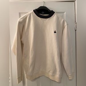 Gant White Medium Crewneck Sweater with green/red/navy collar